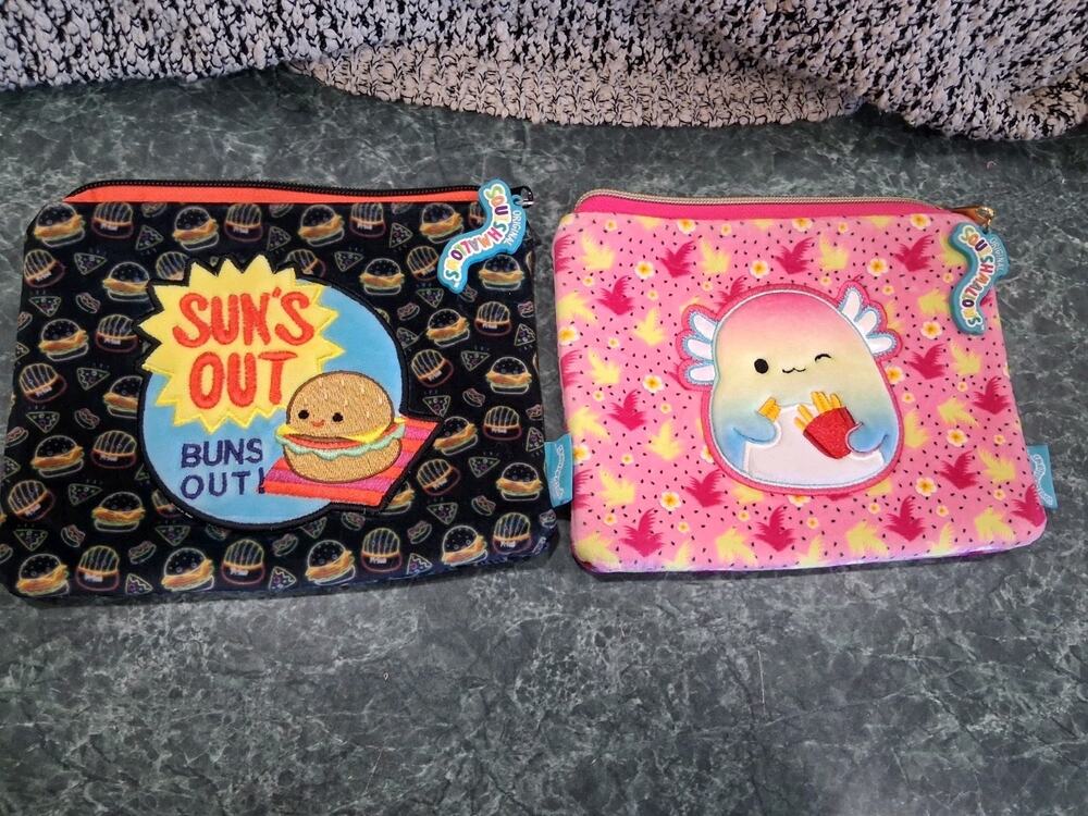Squishmallow Soft Zipper Pencil Pouch Set Of 2 Carl & Archie School Supplies